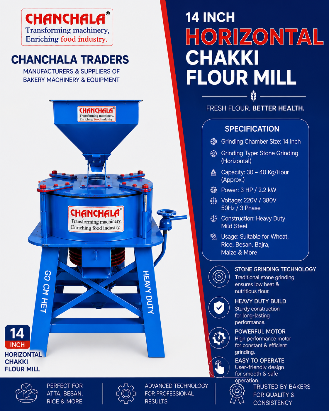 14 inch horizontal chakki