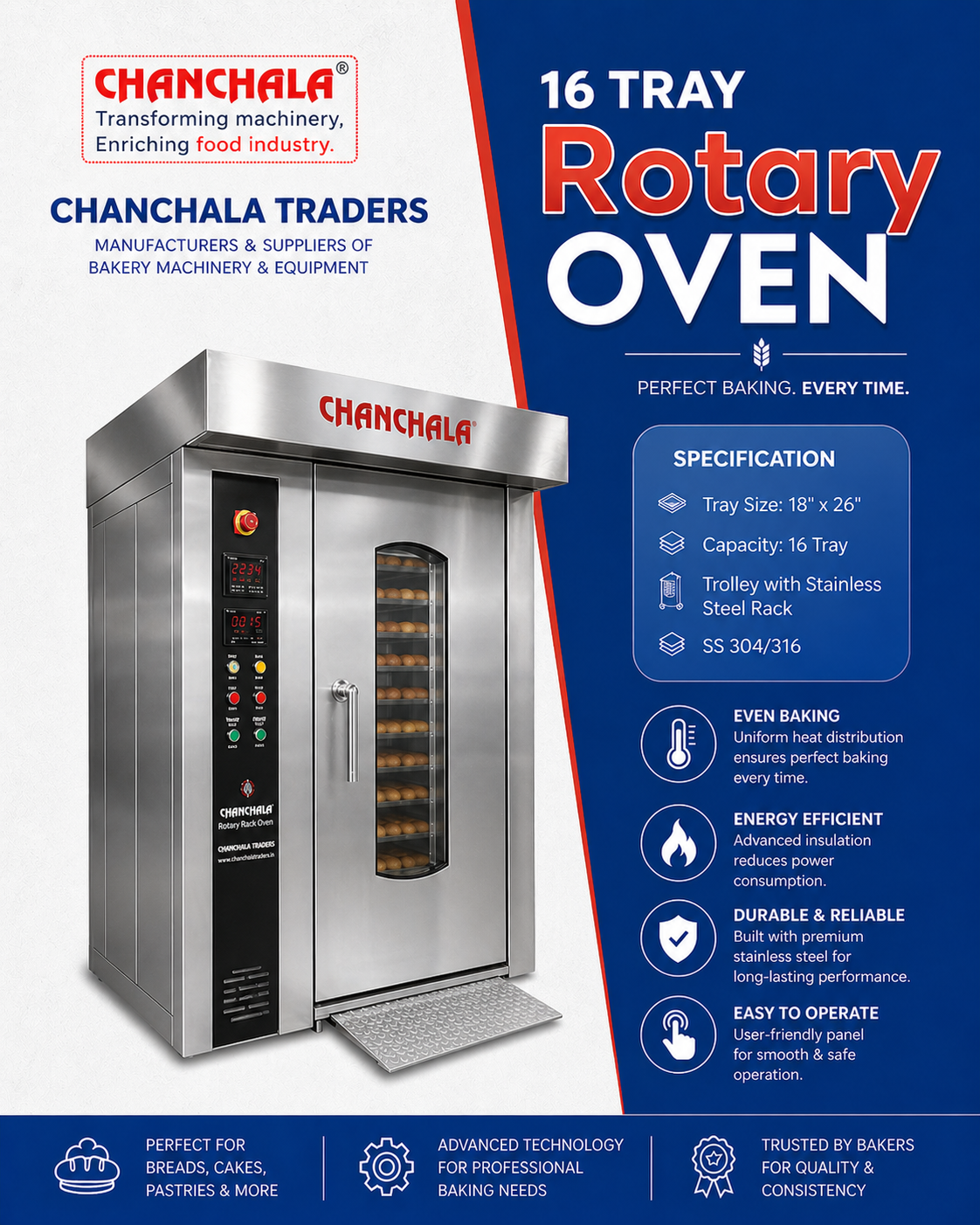 16 tray rotary oven