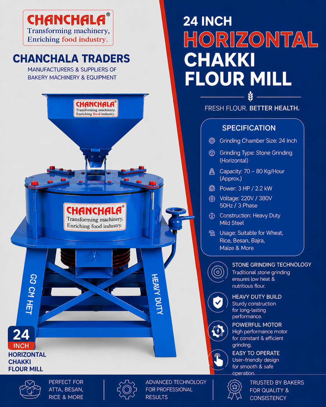 24 Inch Horizontal Chakki
