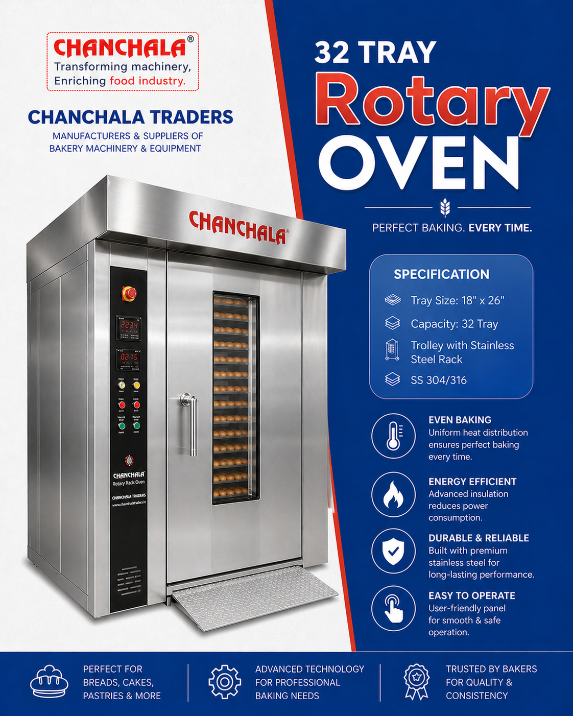 32 tray rotary oven